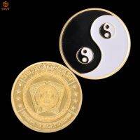 Hot Chip Souvenir China Taiji Gossip Black and White Picture Taoist Logo Poker Card Guard Metal Token Coin Collection And Gift