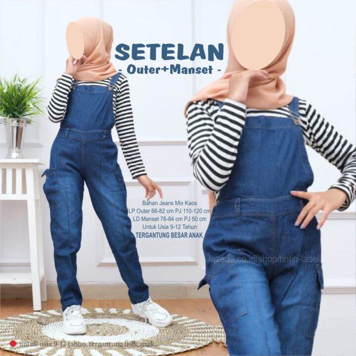 Danisa Jumpsuit Jeans Anak Perempuan Tanggung 912 Tahun Setelan Baju