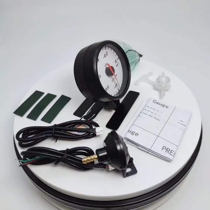 HD 60mm tolok vakum untuk kereta 12V LED Blue Backlight Vacuum Meter