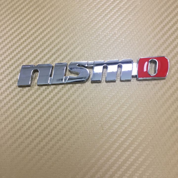 โลโก้ * nismo ติดรถ Nissan งานโลหะ ขนาด* 2 x 12.5 cm ราคาต่อชิ้น