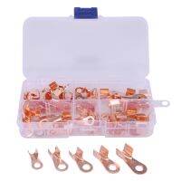 Open Barrel Copper Ring Lug Terminals Wire Crimp Connector Assortment Kit OT 10A 20A 30A 40A 50A (Pack of 70)