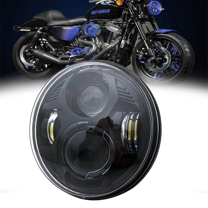 ย่อย-5-แว่นตานางฟ้า-drl-75ไฟหน้า-led-นิ้วสำหรับ-dyna-softail-sportster-883-xl883-fxcw-5-3-4-led-drl-ไฟหน้ารถจักรยานยนต์โปรเจคเตอร์