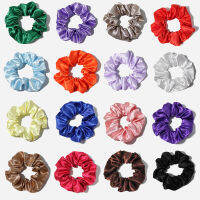 แฟชั่นผู้หญิงสีทึบเชือกผมซาติน Scrunchies Lady Simple ยืดหยุ่น Headbands ซาติน Hairbands หญิงผมอุปกรณ์ผมผูก