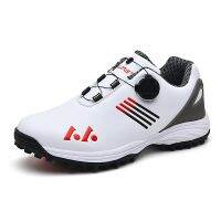 Mens professional golf shoes waterproof studs golf sneakers red and white high-quality mens large golf shoes 39-47