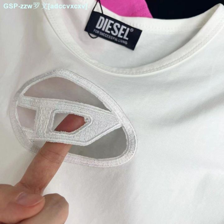 diesel-pure-to-the-original-standard-diesel-sexy-spice-leisure-t-shirt-hollow-embroidery-d-letters-round-collar-short-sleeve-t-shirt-in-summer