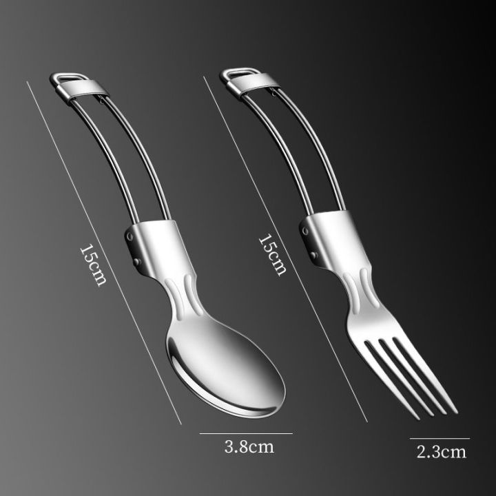 304-stainless-steel-foldable-spoon-fork-set-student-children-outdoor-travel-portable-tableware-travel-cutlery-set-spoon-set-flatware-sets