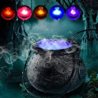 Halloween Decoration Witch Pot Color Changing Fog Machine Smoke Machine Fog Maker Water Fountain Party Props For Halloween Decor