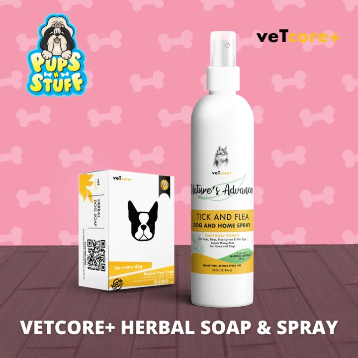 【Quick Send】Vet Core+ Tick & Flea Herbal Soap & Spray | Lazada PH