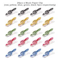 20pcs Multi Coloured Portable Music Paper Clip For Reading Page Holder Transparent Book Plastic Durable Thick Stationery