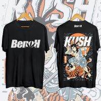 BENOH X KUSH V6 สไตล์วินเทจผ้าฝ้ายบวกขนาดเสื้อผ้าหลวมพอดีเสื้อยืดผู้ชายบวกขนาด