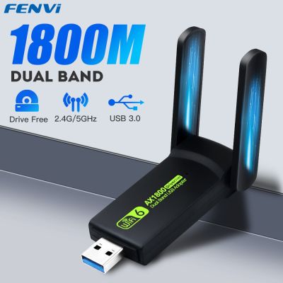 อะแดปเตอร์3.0 Wi-Fi 6 USB 1800Mbps 802.11AX Dual Band 2.4G/5Ghz การ์ดเน็ตเวิร์กเครื่องส่งสัญญาณไวไฟไร้สายสนับสนุนชนะ RTL8832AU 10/11ชิ้น