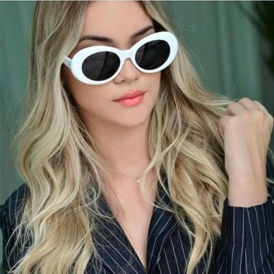 Fashion Oval Clout Kurt Cobain Sunglasses Vintage Sun Glasses Women Male Female Trendy Black White Red Stylish Eyewear Uv400