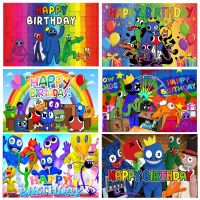 Rainbow Friends Backdrops Theme Circle Background Banner Supplies Birthday Party Decoration Video Game Photography Backdrops