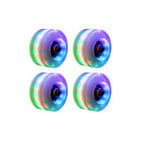 4pcs Glowing Roller Skate Wheel Glow Quad Roller Bearings Wheels High Rebound Wear Resistant PU Skating Shoes Bearings