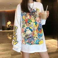 Korean style womens cartoon printed loose long sleeve top 9113