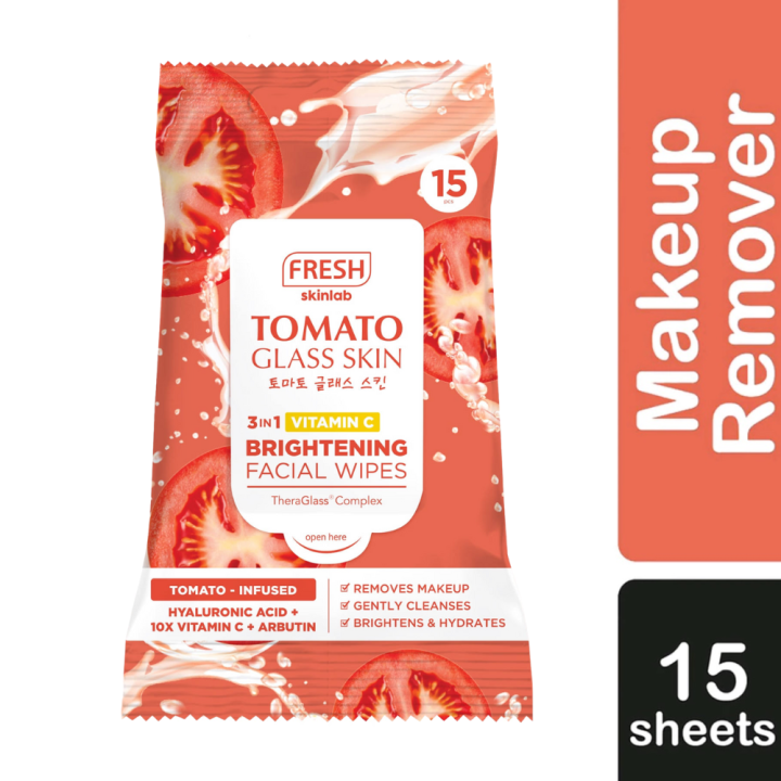 FRESH TOMATO GLASS SKIN 3 IN 1 BRIGHTENING FACIAL WIPES Lazada PH
