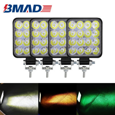 BMAD 4PCS 48W Mini LED Light Bar Work Light Offroad 12V 24V Spotlight Barra Driving Fog Lights Car Truck Lada LED Headlights