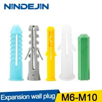 NINDEJIN 100pcs Plastic Expansion Anchors Drywall Wall Anchors M6 M8 M10 Plastic Anchor Wall Plugs for Screw