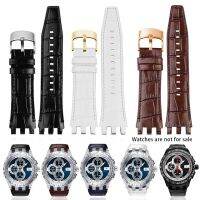 สำหรับ Swatch SVGK407 SVGK406 SVGK409 SVGK403 Cowhide หนัง Watchband 22 มม.นาฬิกาสร้อยข้อมือสีดำสีน้ำตาลสีฟ้าสีขาวด้วยเครื่องมือ