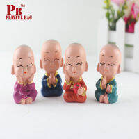 PB Playful bag best gift car decoration cute doll 4pcs Mini 6.5cm action figure China Kung Fu monk natural resin