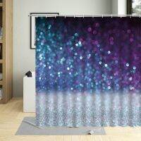 โกลเด้น Bokeh Shiny Bath Curtain Sparkling Polka Dot Sparkling Abstract Bath Curtain ตะขอตกแต่งศิลปะกันน้ำ 180 * 180 ซม