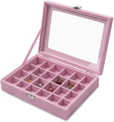 ✣♕✜ Hot Sales Fashion Portable Velvet Jewelry Ring Jewelry Display Organizer Box Tray Holder Earring Jewelry Storage