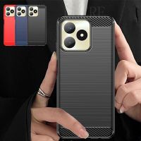 เคสซิลิโคนนุ่มสำหรับ C53 Realme/Narzo N53 TPU บางพิเศษกันกระแทกฝาหลังกันลื่นดีไซน์รูปวาดลวดคาร์บอนไฟเบอร์