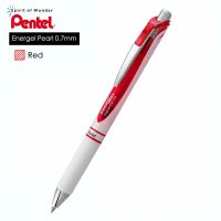 Pentel ปากกาหมึกเจล เพนเทล Energel Pearl ด้ามมุก แบบกด 0.7mm - หมึกสีแดง
