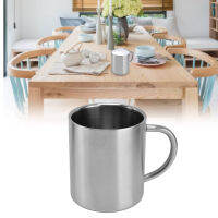 Metal Mug แก้วกาแฟผนังสองชั้นถ้วยชาสแตนเลสสำหรับตั้งแคมป์ท่องเที่ยวสำนักงานกลางแจ้ง 410ml