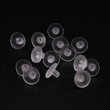 60x 3/5/7/9mm Clear Disc Pads Stabilizer Plastic Earring Back