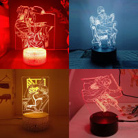 Attack On Titan Shinge No Kyojin Levi Ackerman 3d Led Lamp Bedroom Manga Night Lights Anime Figure Room Decor Lampara Luces