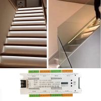 ㍿ Stairs PIR LED Motion Sensor strip light 32 Channels Dimming Motion controller DC 12V/24V for ladder Steps streamline Staircaser