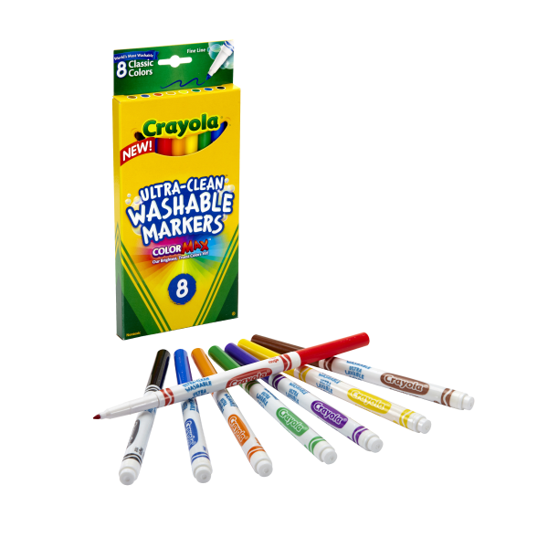 Crayola UltraClean Washable Fine Line Markers 8 Classic Colors Lazada PH