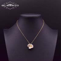 【HOT】 EC Loria Trading mall GLSEEVO 925เงินสเตอร์ลิงธรรมชาติ Baroque Pearl ดอกไม้จี้สร้อยคอผู้หญิงเครื่องประดับ Fine GN0126