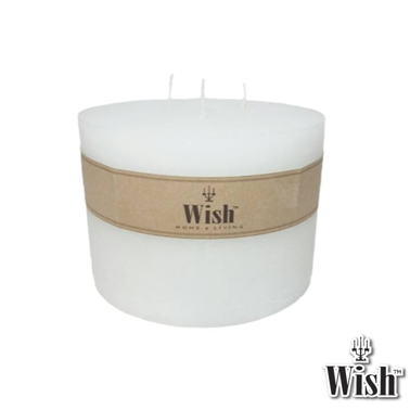 เทียนแท่งสีขาว (3 ไส้เทียน)  White Pillar Candle (3 Wicks) ขนาด กว้าง 5.5 นิ้ว x สูง 4 นิ้ว 🔥 สินค้าพร้อมส่ง 🔥