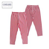 Chelsee กางเกงเลกกิ้ง เด็กผู้หญิง ลายสก๊อตแดง รุ่น 237905 ผ้า 95%Cotton 5%Spandex มีความยืดหยุ่น อายุ 2-10ปี เสื้อผ้าเด็กโต กางเกงเด็ก