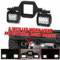 4 Inch 8 LED Work Light Spot Flood Offroad Reverse Lights Bar With Trailer Tow Hitch Mount Bracket For Pickup Truck Van Camper