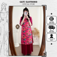 CATI Set Áo Dài Cách Tân Phối Nhung A2270