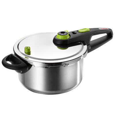 Tefal Eco Sensor 5 ความปลอดภัยหม้ออัดแรงดันสแตนเลส (4.5L) เครื่องล้างจานปลอดภัยเงิน