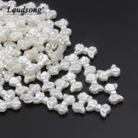 10-100PCS Acrylic Material Imitation Pearl Bow Leaf Shape Beads For DIY Children Necklaces Jewelry Making Pacifier Clip Spacers Beads