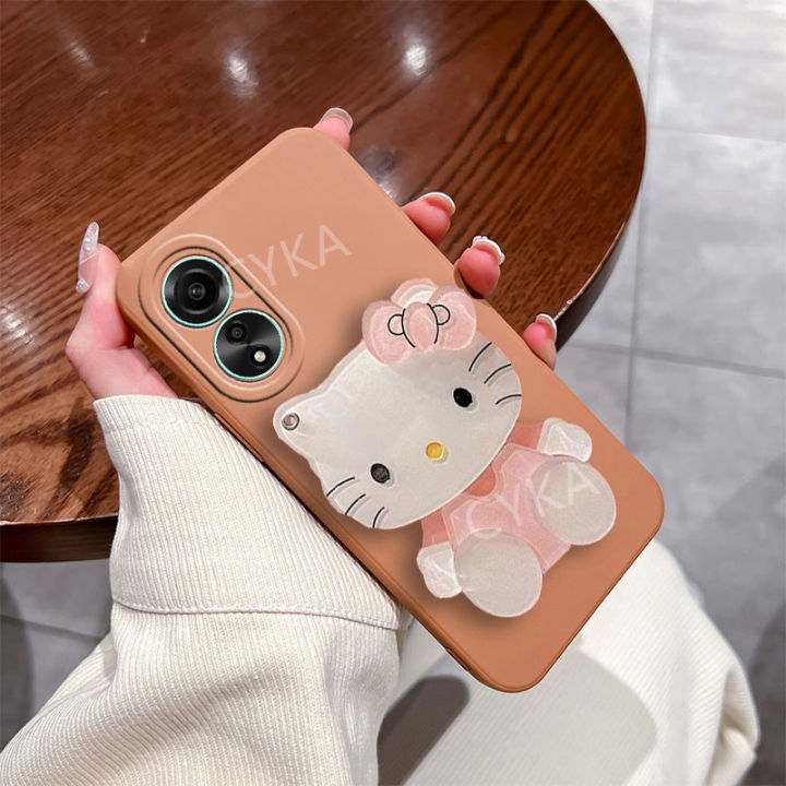 เคสโทรศัพท์เคสกระจกเงาน่ารัก-oppo-a18-a38-a78-4g-5g-nfc-ให้ความรู้สึกถึงผิวสัมผัส-oppoa78-4g-พร้อมที่วางโต๊ะเครื่องแป้งการ์ตูนเคสนิ่ม-oppoa38ป้องกันเลนส์กล้อง4g