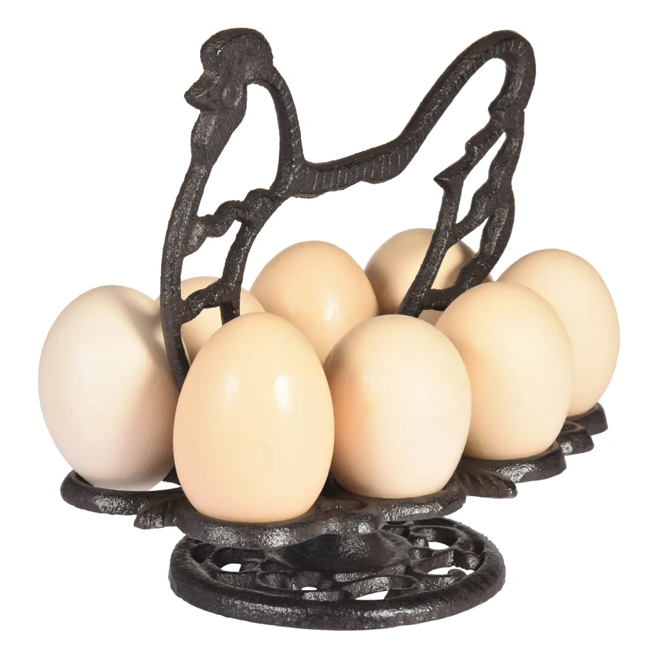 Metal Egg Container 2 Tier Eggs Holder Fruits Basket Vintage Kitchen  Countertop Organizer Stand Heavy-Duty Cast Iron Egg Skelter