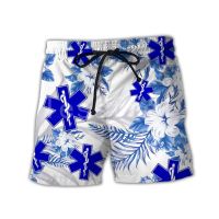 Emergency Medical Service EMS 3D Printed 2023 New Fashion Summer Casual Shorts Men/Women Harajuku Loose Beach Style-E32