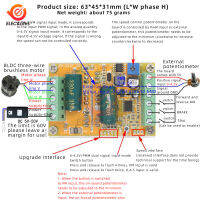 DC 6.5-50V 380W BLDC 3เฟส Brushless Motor Driver Hallless DC Motor Drive Board โมดูลควบคุมความเร็ว PWM สัญญาณอินพุต