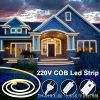 【LZ】☢✑  Super Bright COB LED Strip Light 220V Flexible Tape  288LEDs/m Dimmable Neon Strips Waterproof for Outdoor Lighting Decoration