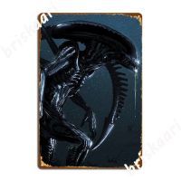 Xenomorph โปสเตอร์โลหะมนุษย์ต่างดาววาดภาพฝาผนังโปสเตอร์ดีบุกถ้ำบาร์พิมพ์ลายสำหรับคลับบ้าน