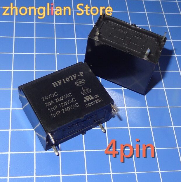 【✆New✆】 EUOUO SHOP 1 Hf102f-p รีเลย์ชิ้น/ล็อต/24vdc Jqx-102f-p/24vdc 4ขาปกติ20a250vac