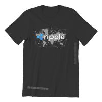 Cryptocurrency Crypto Miner Ripple XRP Trader World Map Blockchain Tshirts Graphic Men Vintage Camisas Cotton Harajuku T Shirt