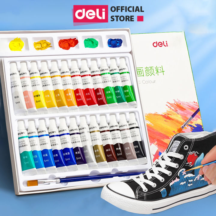 Màu acrylic dạng tuýp Deli sẽ mang đến cho bạn sự đa dạng trong việc sáng tạo các tác phẩm nghệ thuật. Với nhiều màu sắc và chất lượng tốt, sản phẩm này sẽ giúp cho bạn tạo nên những bức tranh đầy màu sắc và sống động.