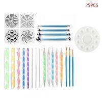 25pcs/set Mandala Dotting Tools for Painting Rock Stone Pen Paint Stencil Brush X7YD